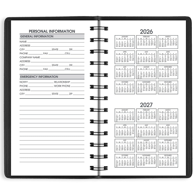 2026 AT-A-GLANCE 2.5" x 4.5" Weekly Planner, Faux Leather Cover, Black (70-035-05-26)