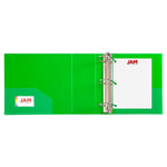 JAM Paper 4" 3-Ring Flexible Poly Binder, Green (PB75245GR)