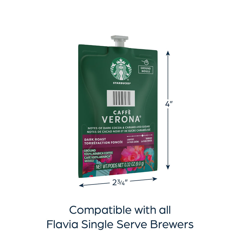 Starbucks Caffe Verona Coffee Flavia Freshpacks, Dark Roast, 76/Carton (MDR01039)