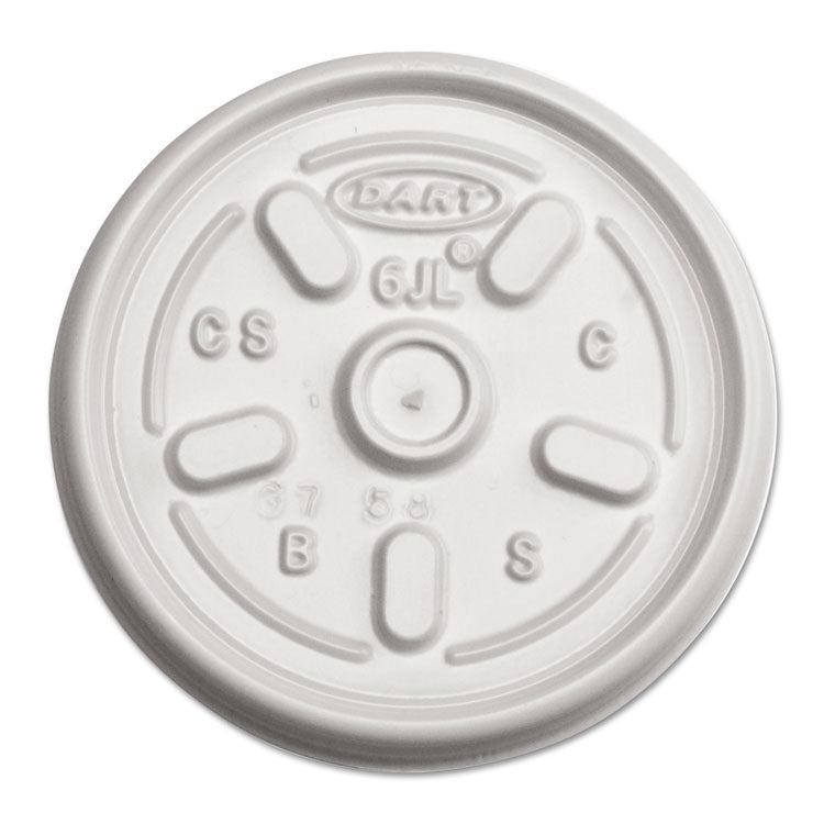 Plastic Lids for Foam Containers, Vented, Fits 3.5 oz to 6 oz, White, 100/Pack, 10 Packs/Carton