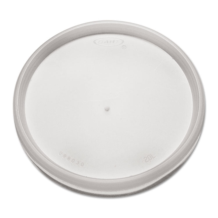 Plastic Lids for Foam Cups, Bowls and Containers, Flat, Vented, Fits 6 oz to 32 oz, Translucent, 100/Pack, 10 Packs/Carton
