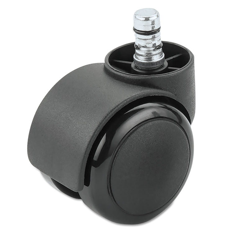 Noiseless Futura Casters, Grip Ring Type R Stem, 2.19" Soft Polyurethane Wheel, Matte Black, 5/Set
