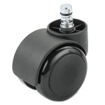 Noiseless Futura Casters, Grip Ring Type R Stem, 2.19" Hard Nylon Wheel, Matte Black, 5/Set