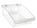 Azar 5.75" x 11.75" Pegboard 3-Compartment Medium Deep Bin Tray, Clear, 2/Pack (556130-M-DIV-2PK)
