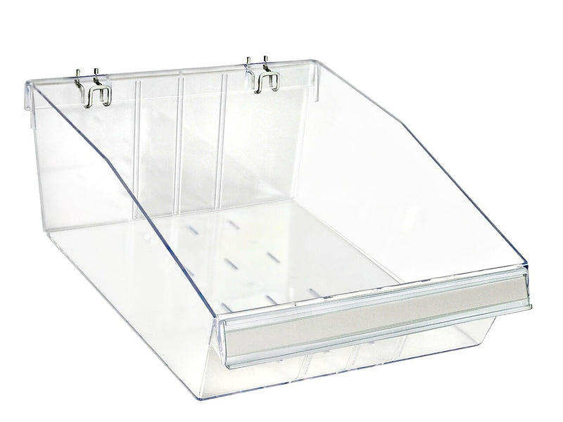Azar 5.75" x 11.75" Pegboard 3-Compartment Medium Deep Bin Tray, Clear, 2/Pack (556130-M-DIV-2PK)