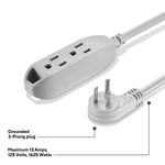 Staples TECH 25' Extension Cord, 3-Outlet, 16 AWG, Gray (ST22129-CC)