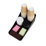 Mind Reader Plastic 7-Compartment Coffee Cup and Condiment Organizer, Black, 2/Pack (2COMP7-BLK)