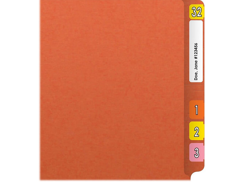 Medical Arts Press Reinforced End Tab File Folder, Straight Cut, Letter-Size, Orange, 50/Box (S-01601-ORG)