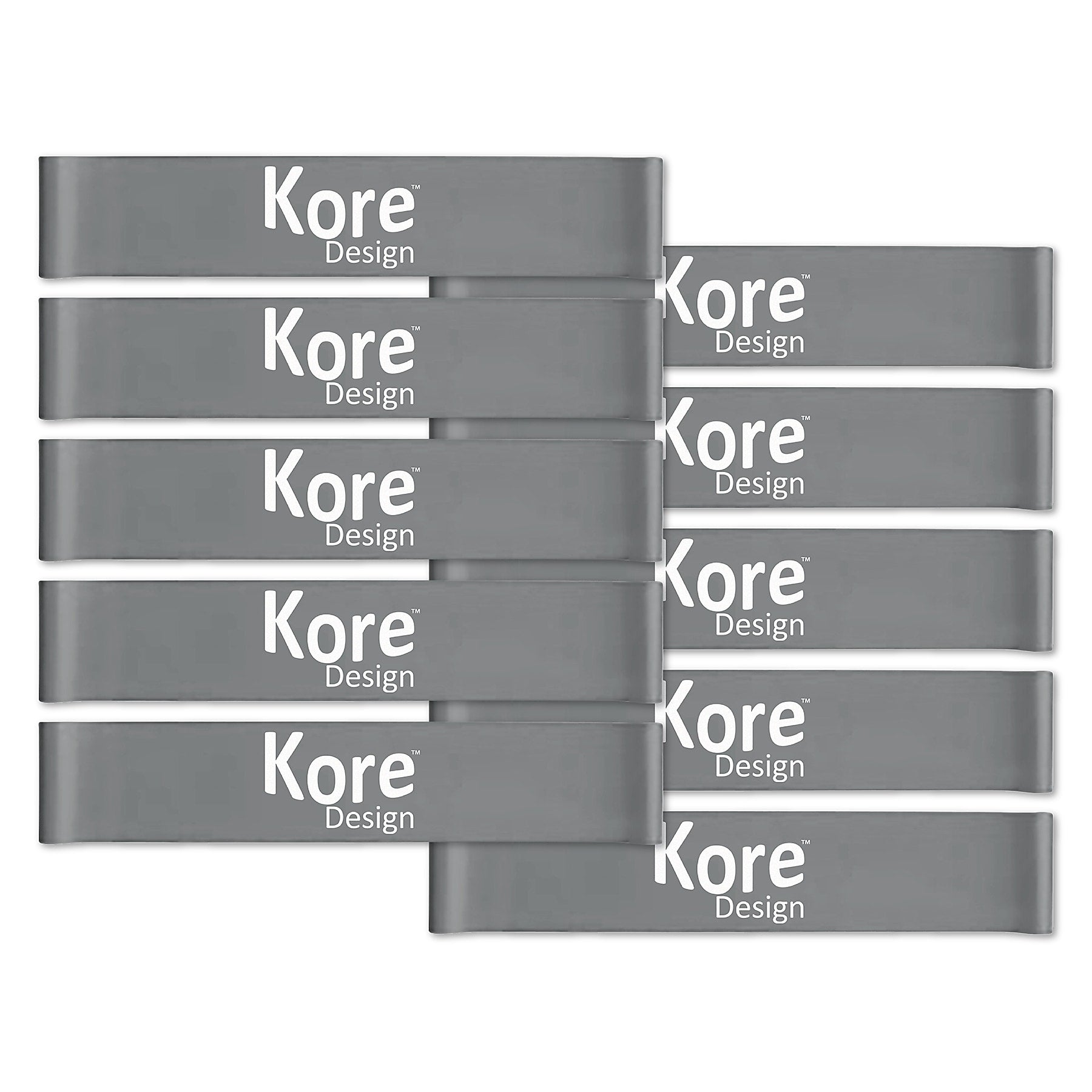 Kore Design Chair Fidget Silicone Kick Bands, Grey, 10/Pack (KD-KB0006)