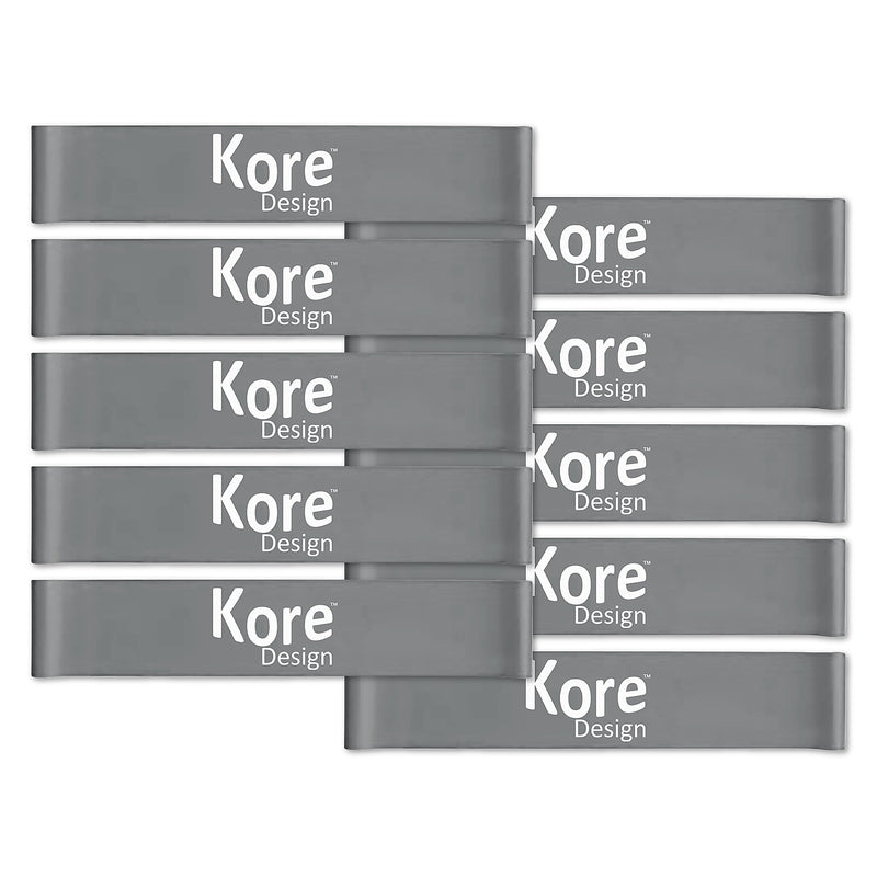 Kore Design Chair Fidget Silicone Kick Bands, Grey, 10/Pack (KD-KB0006)