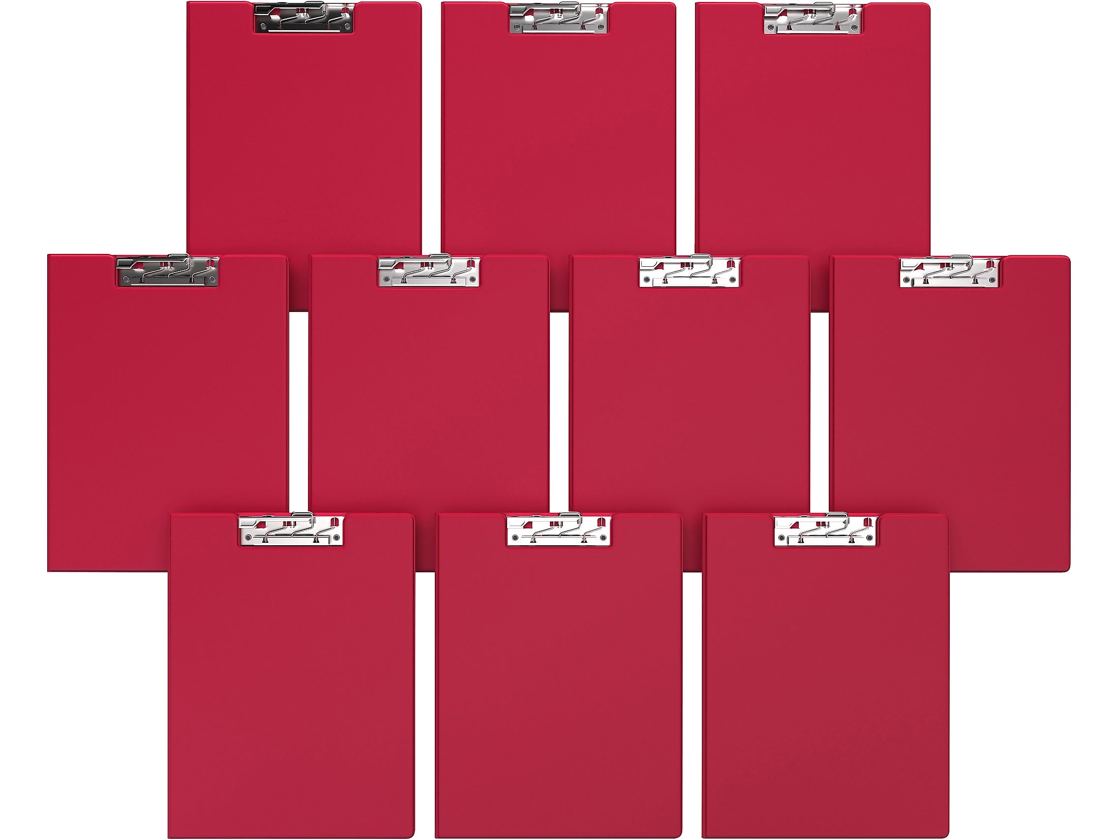 Davis Group Premium Polypropylene Clipboard, Letter Size, Red, 10/Pack (4511-03-10)
