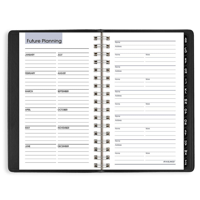 2026 AT-A-GLANCE DayMinder 3.5" x 6" Weekly Appointment Book Planner, Faux Leather Cover, Black (G250-00-26)