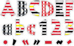 Barker Creek Buffalo Plaid  4" Letters and Numbers, Multicolored, 255/Pack (BC1732)