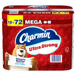 Charmin Ultra Strong Mega Toilet Paper, 2-ply, White, 220 Sheets/Roll, 18 Rolls/Case (11055/15704)