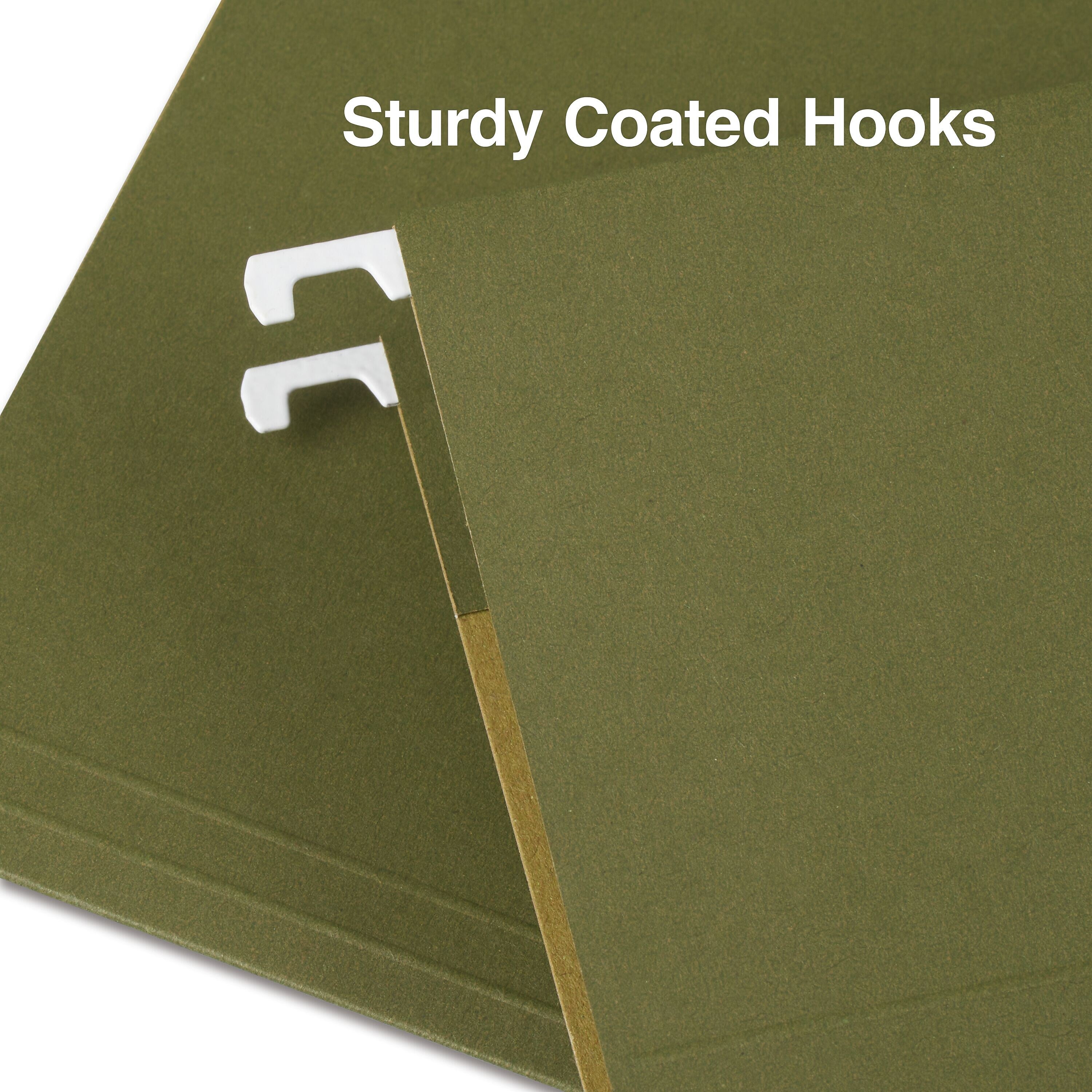 Staples® 100% Recycled Hanging File Folders, Straight Cut, Letter Size, Standard Green, 25/Box (ST521229/521229)