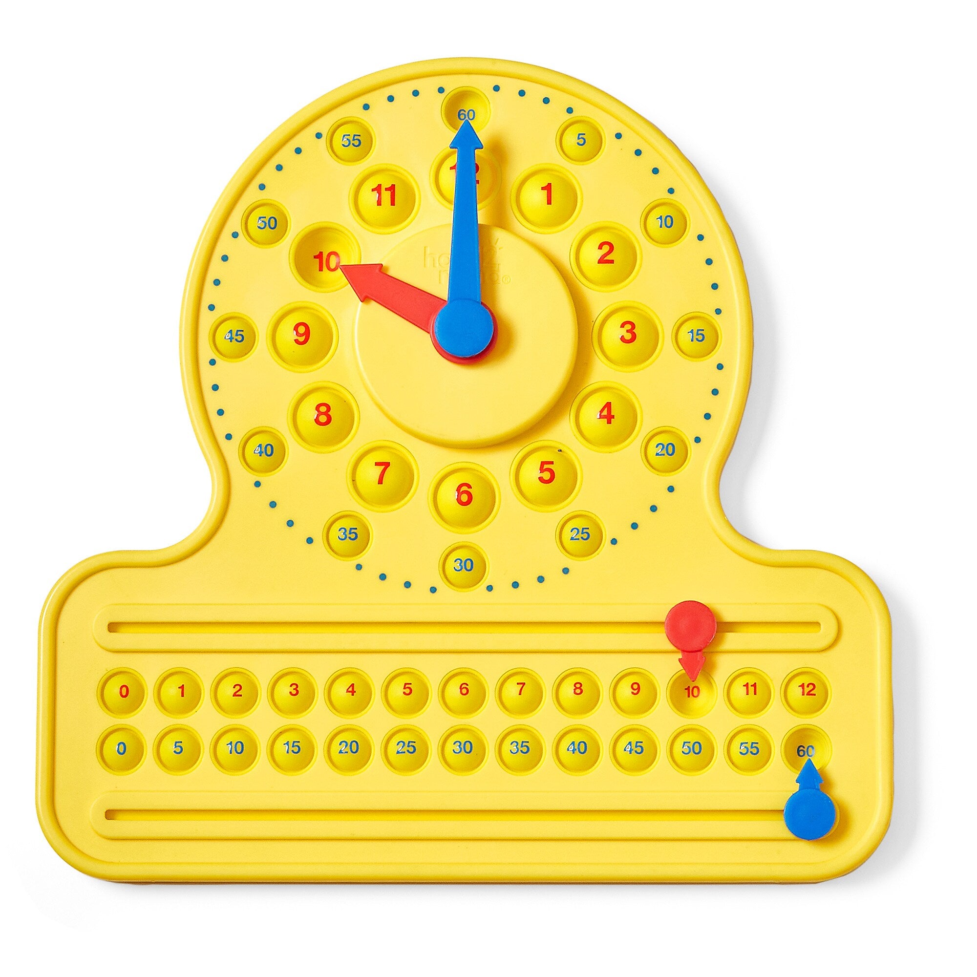 hand2mind Numberline Clock Sensory Bubble Popper, Multicolored (96991)
