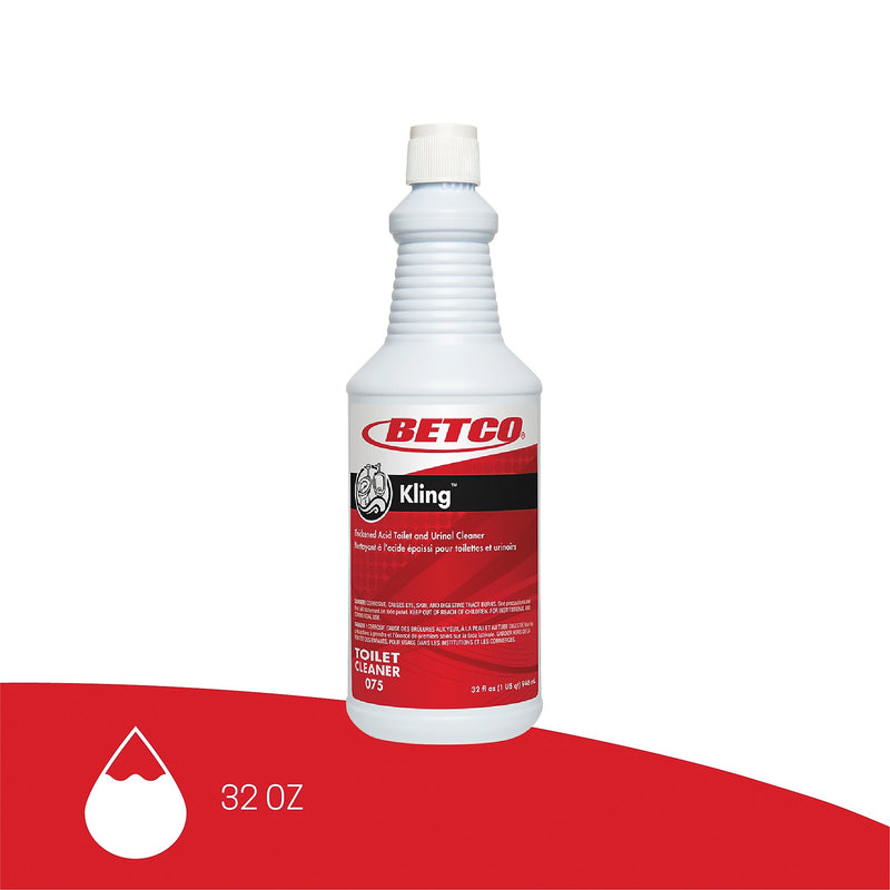 Betco Kling Toilet Bowl Cleaner, Mint-wintergreen Scent, 32 oz., 12/Carton (0751200)