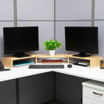 Mind Reader Adjustable Dual Monitor Stand, Up to 44 lbs., Brown (MDFMOND-BRN)