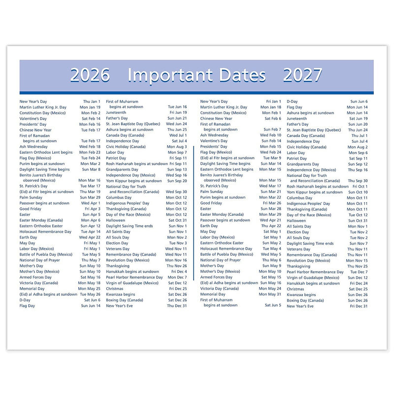 2026 AT-A-GLANCE QuickNotes Flip-A-Week 7" x 5.5" Weekly Desk Calendar Refill Pages (SW706-50-26)