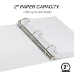 Samsill Earth's Choice Plant-Based Durable 2" View Binder,3-Ring , Made in USA, White (18967)