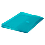 JAM Paper Plastic Binder Pocket, 3-Hole Punched, Teal Blue, 12/Pack (218VB1TE)