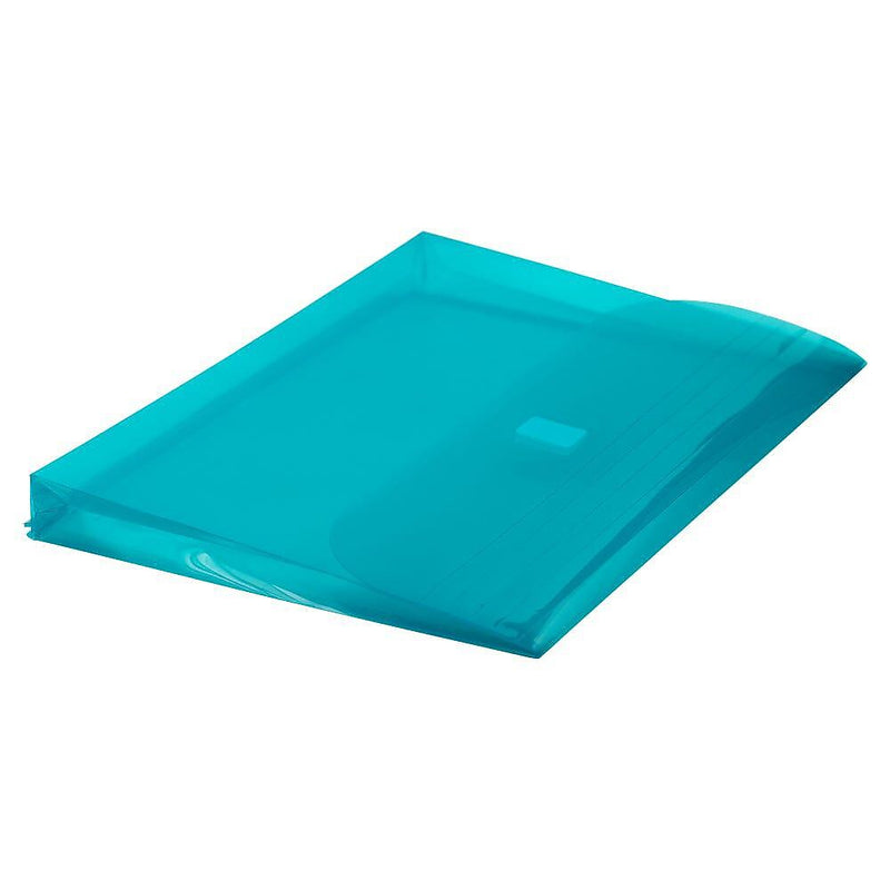 JAM Paper Plastic Binder Pocket, 3-Hole Punched, Teal Blue, 12/Pack (218VB1TE)