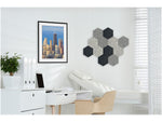 Luxor Reclaim Stick-On Decorative Acoustic Panels, 11"H x 9.5"W, Ocean Foam Combo PET, 12/Pack (RCLMHEX001)