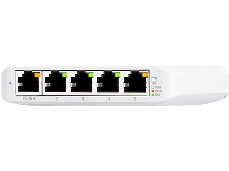 Ubiquiti UniFi Flex Mini 5-Port PoE Switch, 10Gbps, White (USW-FLEX-MINI)