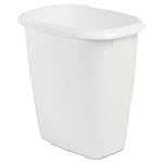 Open-Top Wastebasket, 14.4 qt, Plastic, White, 6/Carton
