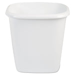 Open-Top Wastebasket, 14.4 qt, Plastic, White, 6/Carton