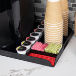 Mind Reader Plastic 7-Compartment Countertop Coffee Organizer Tray, Black (KEUTRAY-BLK)