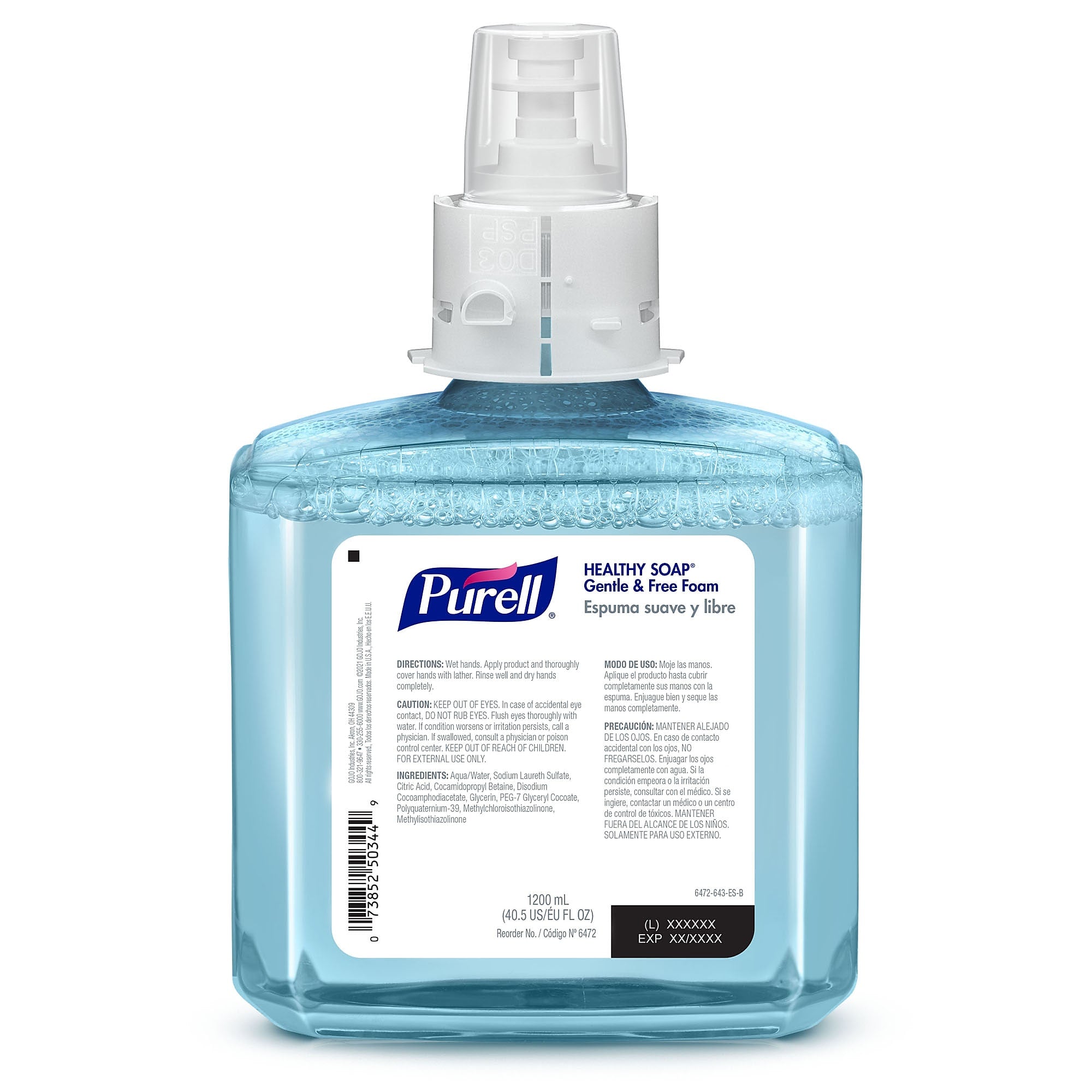 PURELL HEALTHY SOAP Foaming Hand Soap Refill for ES6 Dispenser, 1200 ml, 2/Carton (6472-02)
