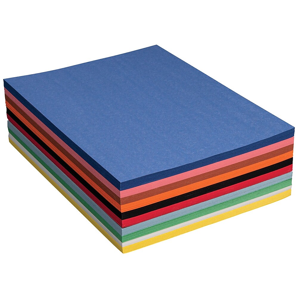 Prang 9" x 12" Construction Paper, Assorted Colors, 500 Sheets/Pack (P6555-0001)