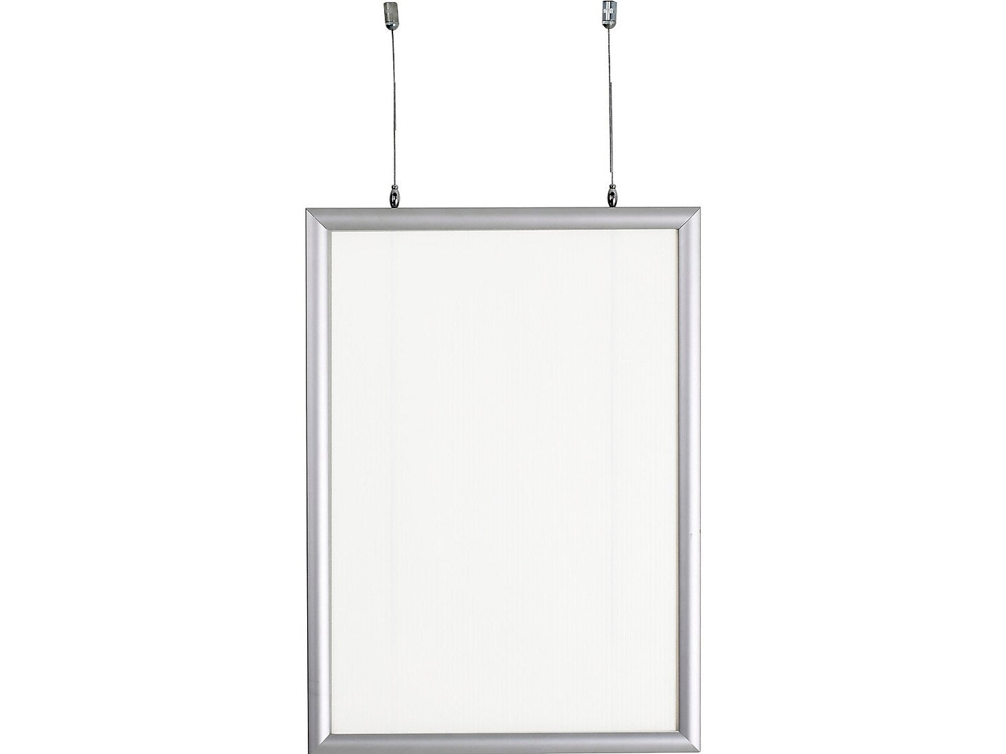 Azar Poster Holder, 22" x 28", Vertical, Ceiling Hanging, Silver, Aluminum (300412)