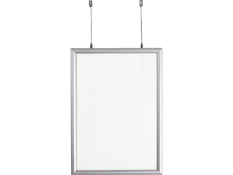 Azar Poster Holder, 22" x 28", Vertical, Ceiling Hanging, Silver, Aluminum (300412)