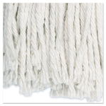 Premium Cut-End Wet Mop Heads, Cotton, 24oz, White, 12/carton