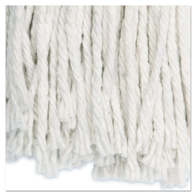Premium Cut-End Wet Mop Heads, Cotton, 24oz, White, 12/carton