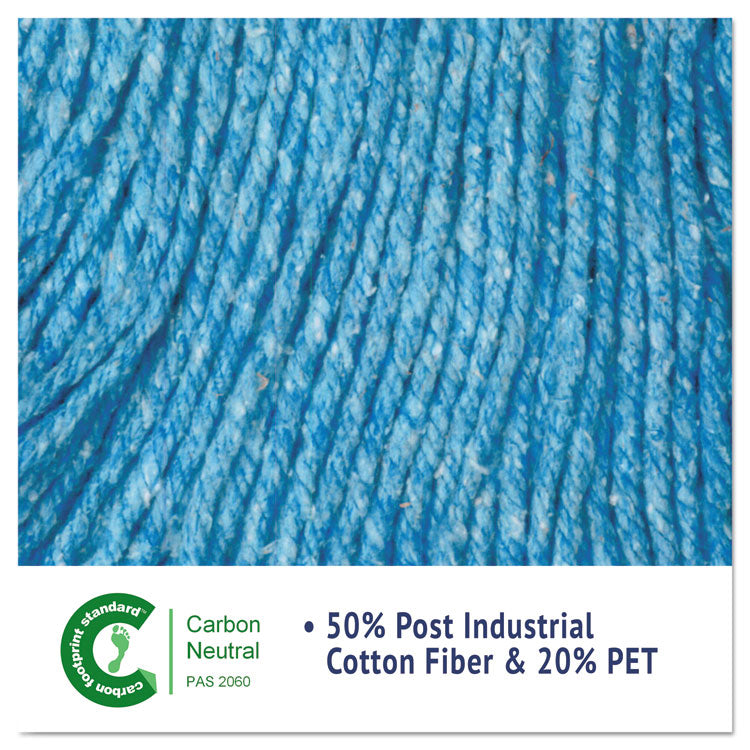 Super Loop Wet Mop Head, Cotton/synthetic Fiber, 5" Headband, Medium Size, Blue
