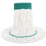 Super Loop Wet Mop Head, Cotton/Synthetic Fiber, 5" Headband, Medium Size, White, 12/Carton