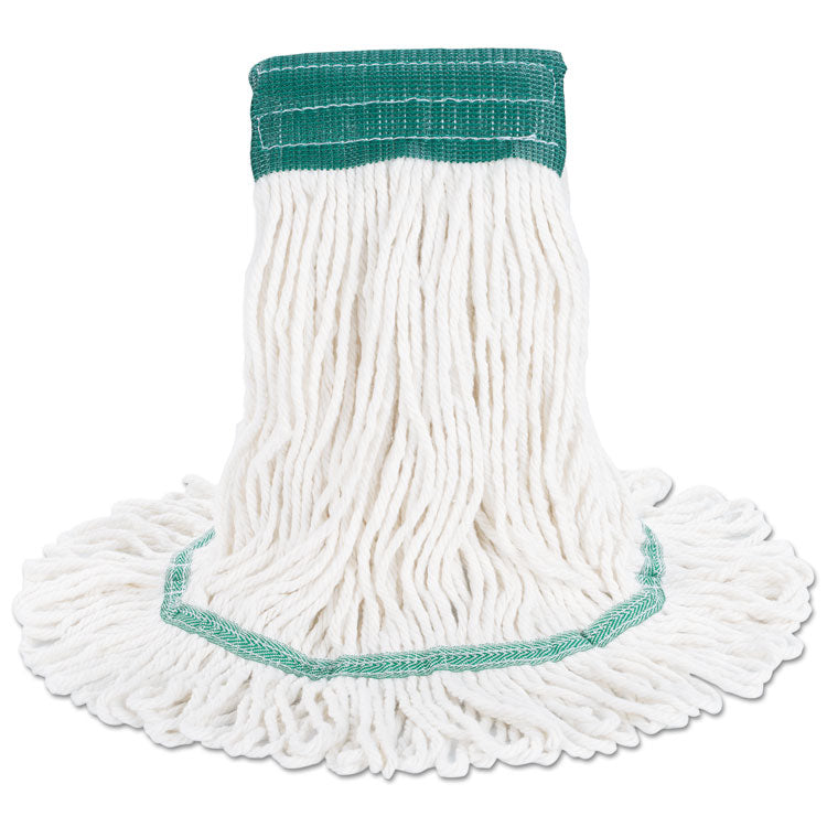 Super Loop Wet Mop Head, Cotton/Synthetic Fiber, 5" Headband, Medium Size, White, 12/Carton
