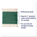 Super Loop Wet Mop Head, Cotton/Synthetic Fiber, 5" Headband, Medium Size, White, 12/Carton