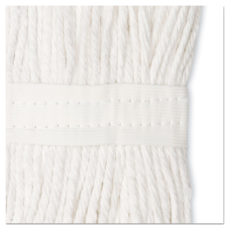 Premium Cut-End Wet Mop Heads, Cotton, 24oz, White, 12/carton