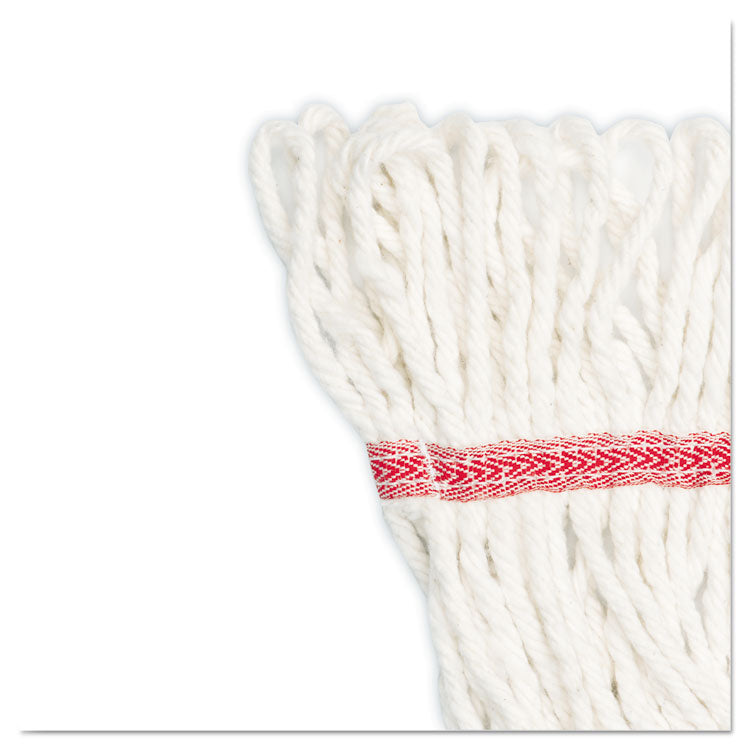 Super Loop Wet Mop Head, Cotton/synthetic Fiber, 5" Headband, Large Size, White, 12/carton