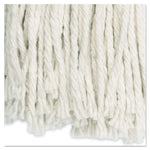 Cut-End Wet Mop Head, Cotton, White, #20, 12/carton