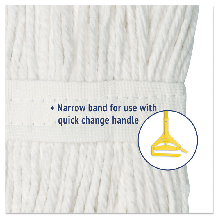Cut-End Wet Mop Head, Rayon, No. 20, White, 12/carton
