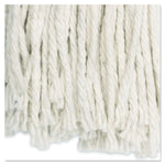 Cut-End Wet Mop Head, Cotton, #16, White, 12/carton