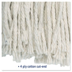 Cut-End Wet Mop Head, Cotton, No. 20, White
