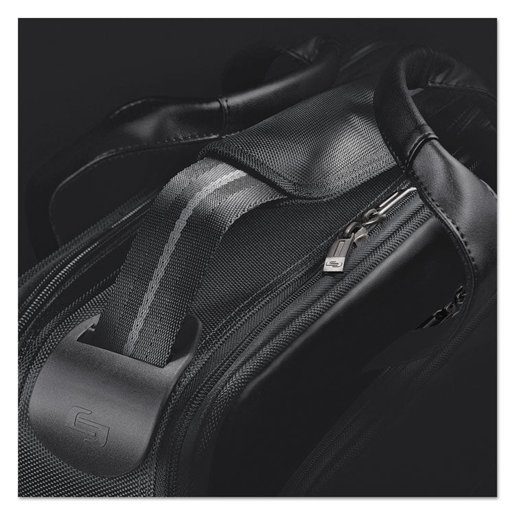 Classic Smart Strap Briefcase, Fits Devices Up to 16", Ballistic Polyester, 17.5 x 5.5 x 12, Black