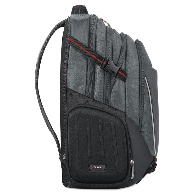 Active Laptop Backpack, Fits Devices Up to 17.3", Polyester, 12.5 x 6.5 x 19, Black