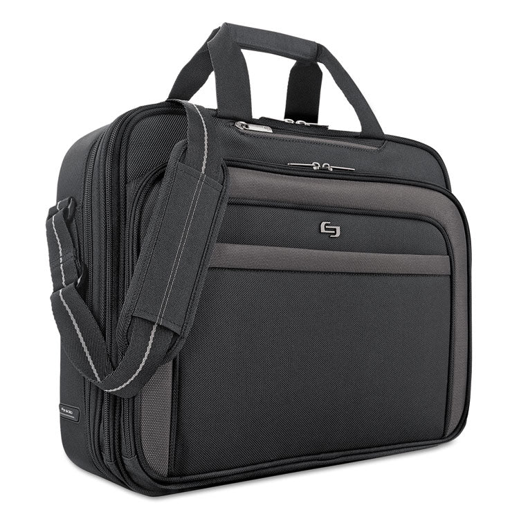 Pro CheckFast Briefcase, Fits Devices Up to 17.3", Polyester, 17 x 5.5 x 13.75, Black